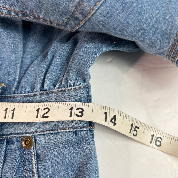 VTG Eddie Bauer Women's Denim Shirt Dress Size M Button-Front Long Sleeve Casual - Picture 8 of 11